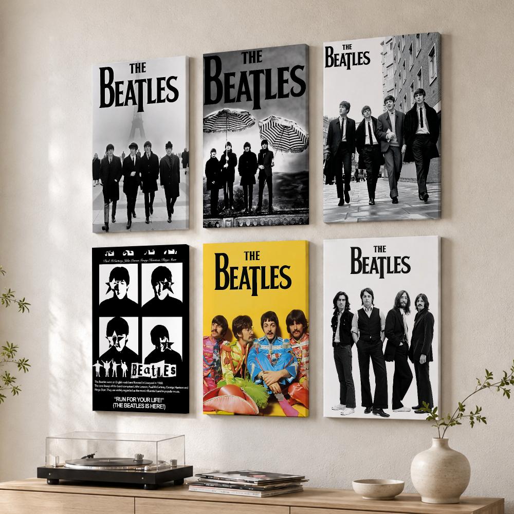 Live Rock - โปสเตอร์ภาพวาดบนผ้าใบไม้กรอบร็อกวง B-Beatles สำหรับตกแต่งบ้าน ห้องนั่งเล่น ห้องนอน โถงทางเดิน
