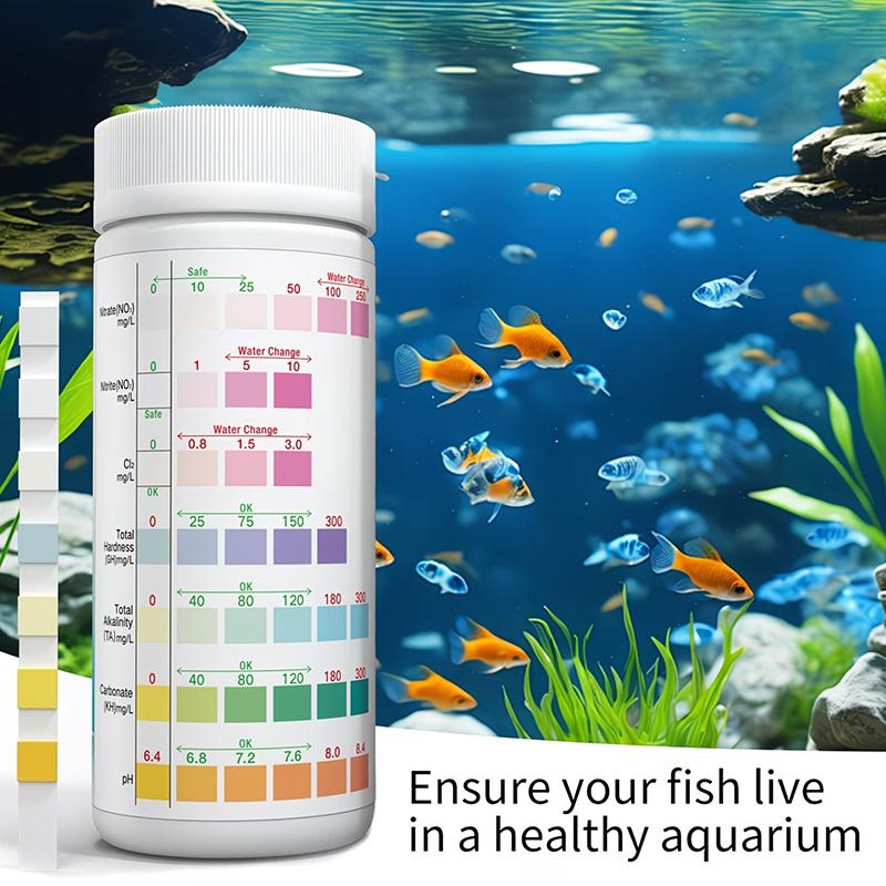Saltwater Tank - แถบตรวจวัดคุณภาพน้ำในตู้ปลา 8 in 1 ชุดทดสอบคุณภาพที่ครอบคลุมสำหรับตู้ปลาทะเลและปะการัง