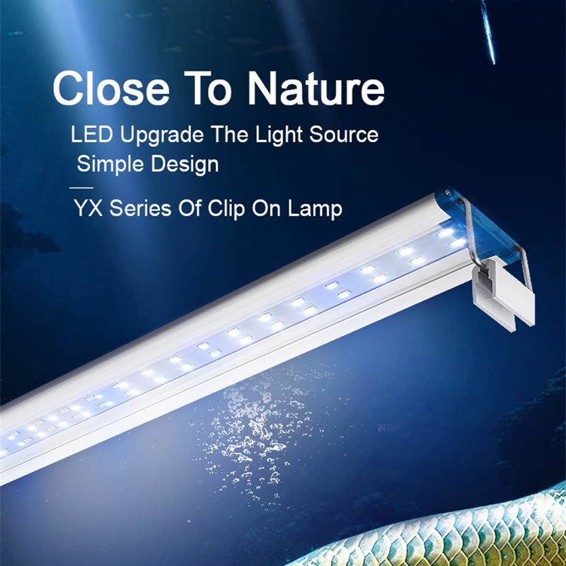 Aquarium Marine Lights - โคมไฟแบบคลิปหนีบกันน้ำขยายได้สำหรับตู้ปลาไฟ LED แบบบางเฉียบ