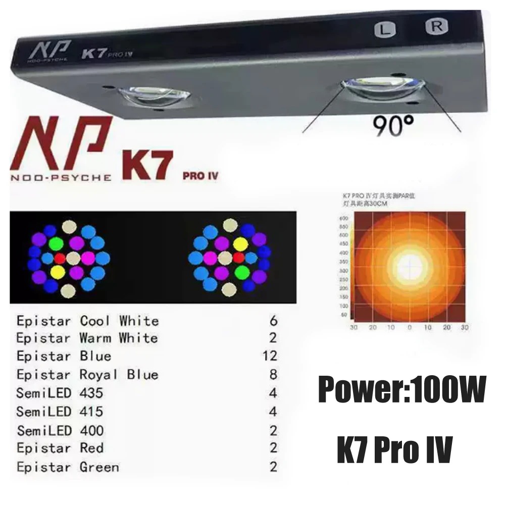 Reef Lighting - ไฟ LED สำหรับตู้ปลาทะเล Noopsyche NP K7Pro