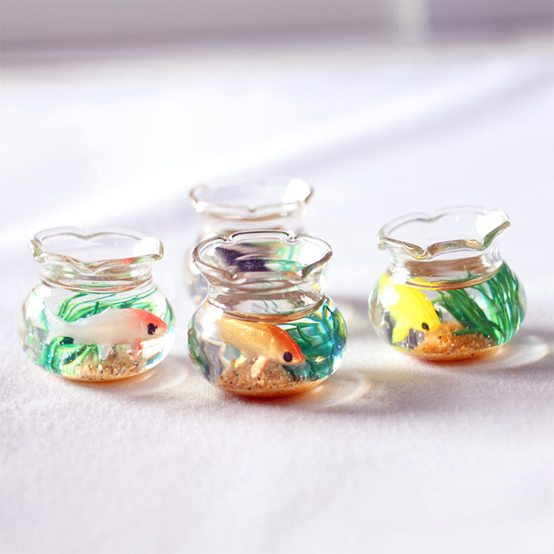 Marine Fish Tank - ของตกแต่งบ้าน ของเล่นตกแต่งบ้านตุ๊กตา ตู้ปลาตุ๊กตา ตู้ปลาแก้วจิ๋วสำหรับบ้านตุ๊กตา กล่องอเนกประสงค์