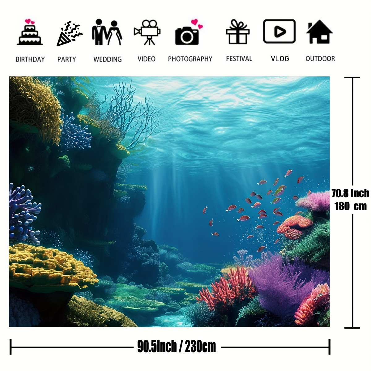 1 ชิ้น ฉากใต้น้ำ ปะการัง ปลา ท - Marine Aquarium บทวิจารณ์และราคา