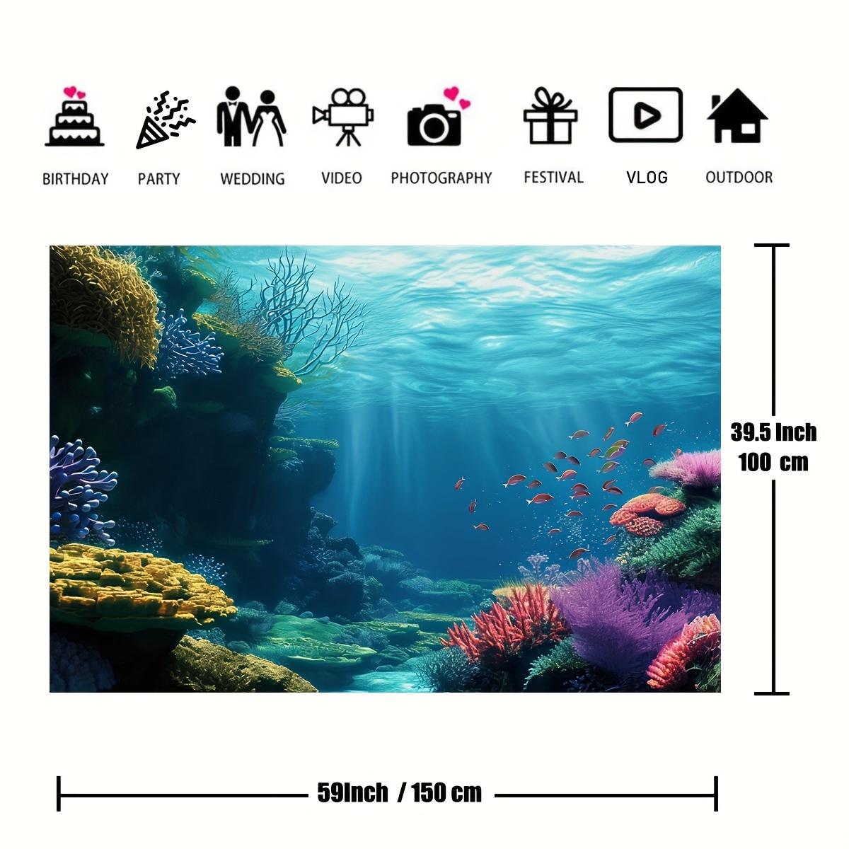 1 ชิ้น ฉากใต้น้ำ ปะการัง ปลา ท - Marine Aquarium บทวิจารณ์และราคา